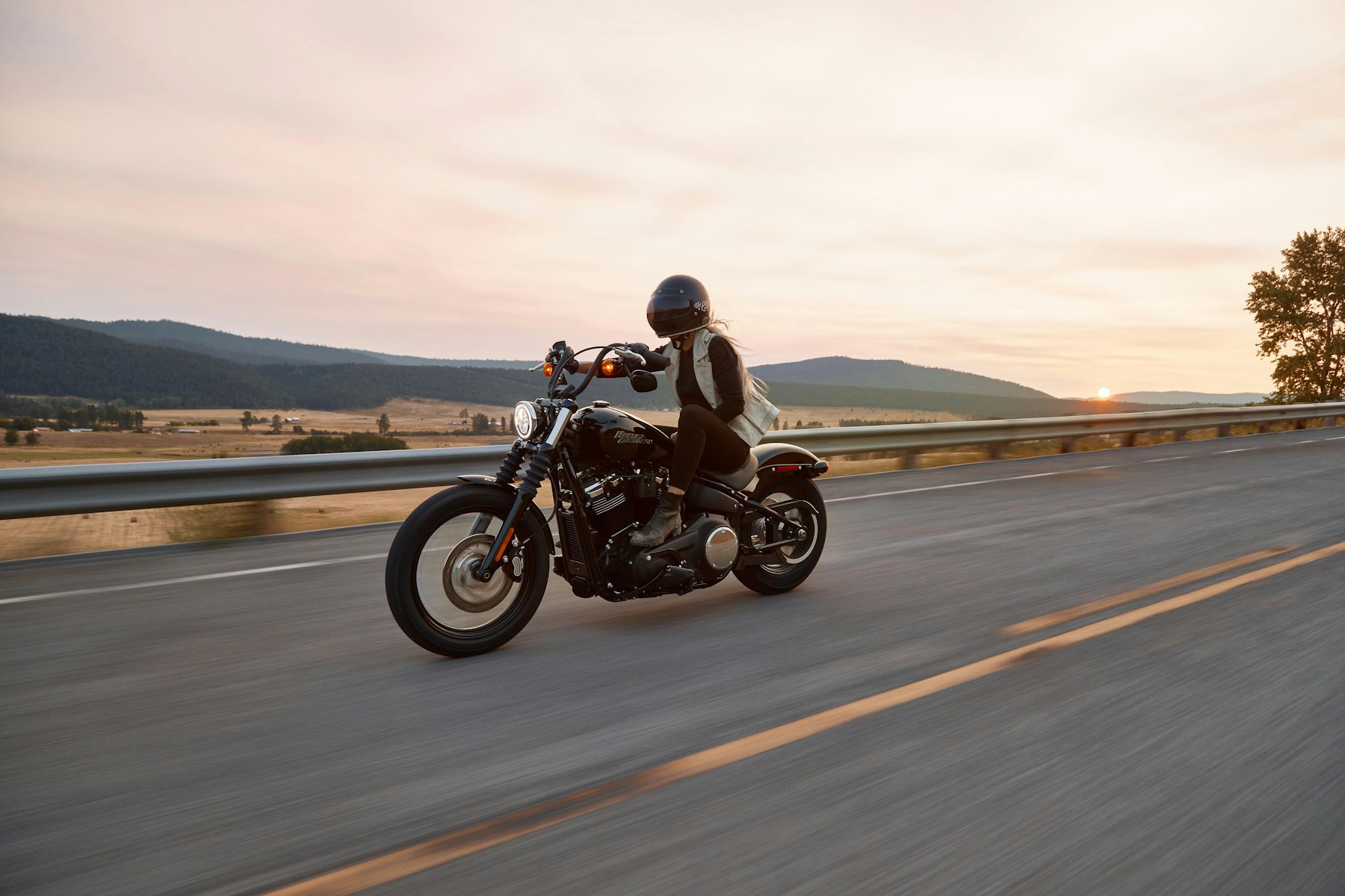 Motorcycle on the road for motorcycle insurance
